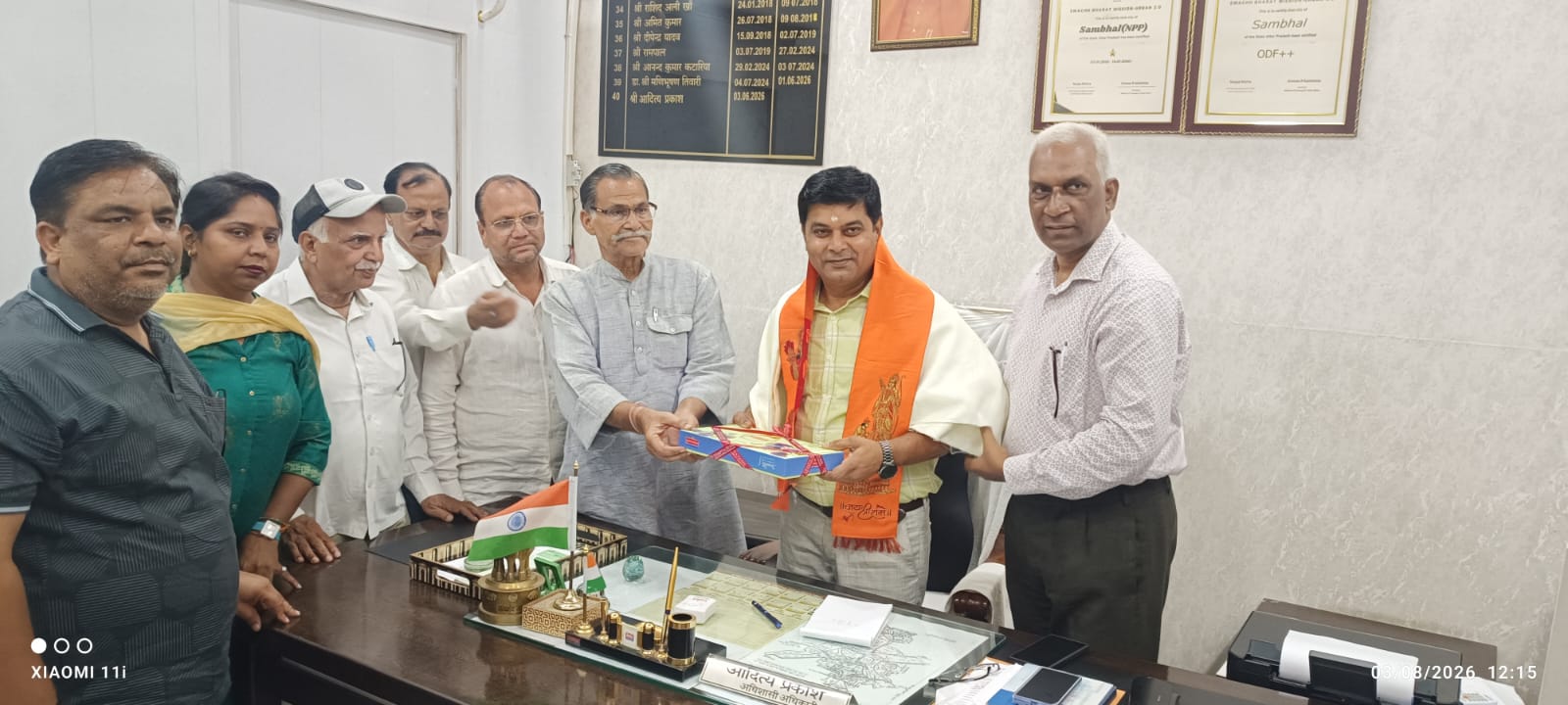 नगर पालिका परिषद संभल के अधिशासी अधिकारी का हिंदू जागृति मंच ने किया भव्य स्वा।गत